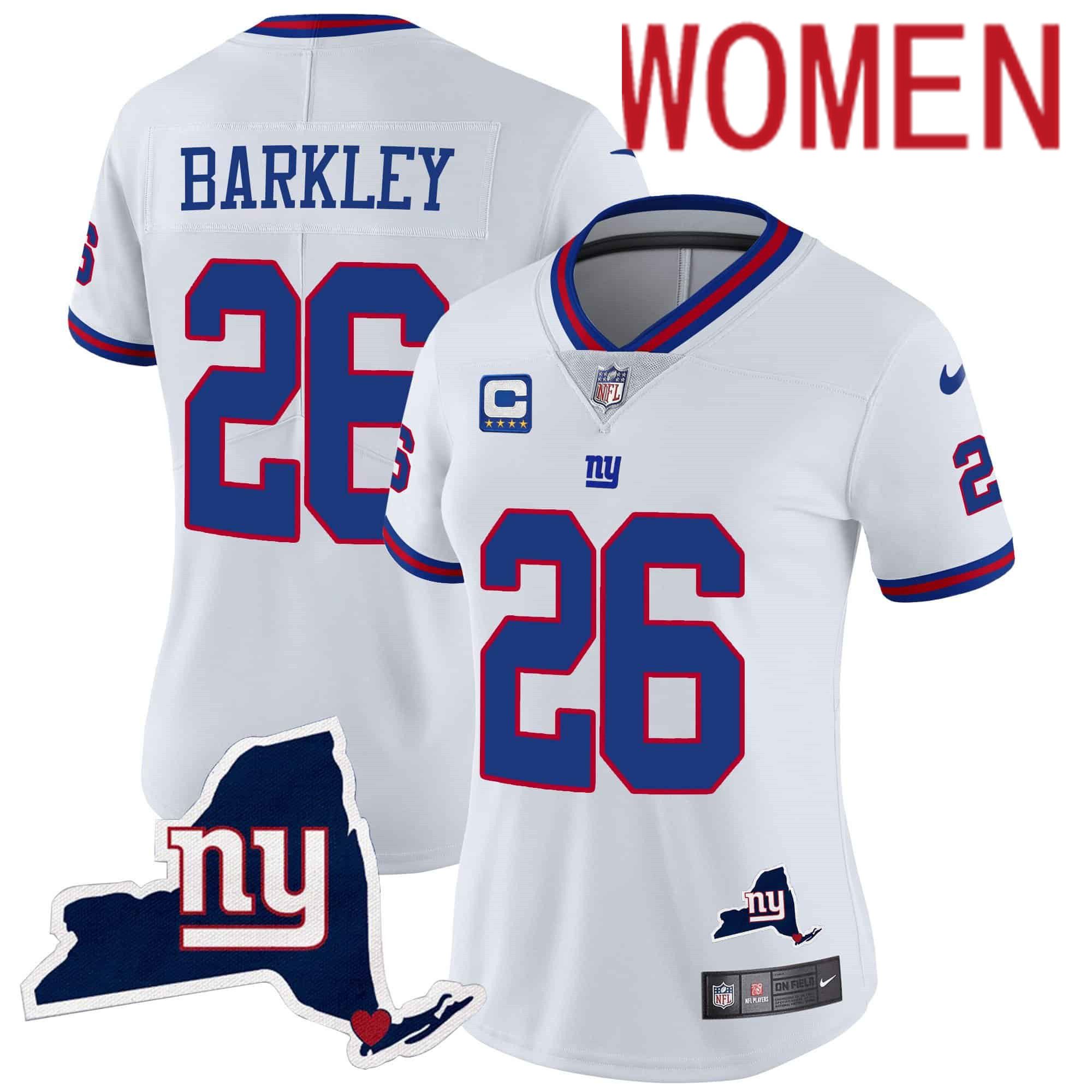 Women New York Giants #26 Barkley White 2024 Nike Map Patch Limited NFL Jersey